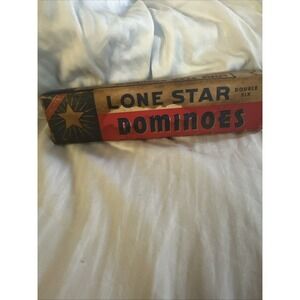 VTG. Halsam Lone Star Dominoes Set 209 Double Six 28Pcs With Orig Instructions